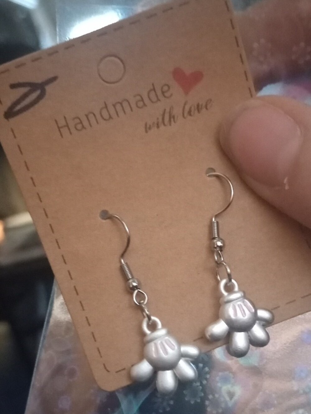 $8 Each Or Bundle 5/$20 Handmade White Mickey Hand Inspired Earrings